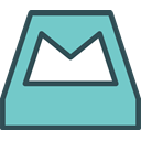 Mailbox, Brand, network, Logo, Social MediumAquamarine icon