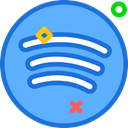 Social, Spotify, Brand, network, Logo CornflowerBlue icon