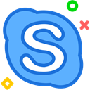network, Logo, Skype, Social, Brand CornflowerBlue icon