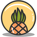 pineapple, summer, vacation, tropical Khaki icon