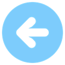 direcrion, Left, Arrow, Circle, Circled LightSkyBlue icon