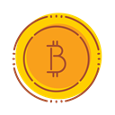 financial, Bitcoin, internet, Money, Bank, technology Orange icon