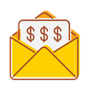 Bank, transfer, technology, Email, internet, financial Gold icon