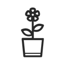 Flower, plant, nature, garden, pot, gardening, floral Black icon