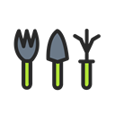 tools, plant, tool, gardenig, set, nature, garden Black icon