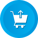 Arrow, Up, upload, Cart, commerce, shopping DeepSkyBlue icon
