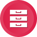 Hosting, Database, Archive, files, storage, Archives, Server Crimson icon