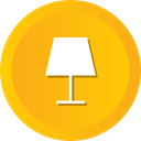 table, bedroom, lamp, electronic, desk Orange icon