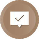 Message, Check, Comment, Chat, Bubble, done, Conversation Gray icon