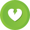 Heart, Break, Heartbroken, dumped, heartbreaker YellowGreen icon