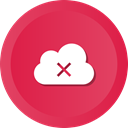 Cloud, Error, Data, storage, remove, warning Crimson icon