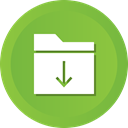Folder, download, Data, storage, Downloading YellowGreen icon