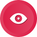 watch, Eye, Views, view, enable Crimson icon