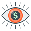 Finance, Eye, market, vision, market vision Black icon
