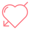 Arrow, Heart, love, dating, wedding, valentine Black icon