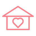 house, Heart, love, dating, wedding, valentine Black icon