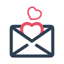 valentine, envelope, Letter, love, valentine's day Black icon
