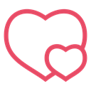 Hearts, valentine's day, valentine, pink, Heart, love Black icon