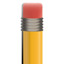 Eraser, pencil's eraser, pencil Black icon