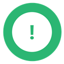 green, warning, exclamation MediumSeaGreen icon