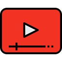 Social, youtube, media, Logo OrangeRed icon