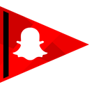 Social, Snapchat, media, online Red icon