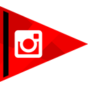 media, online, Social, Instagram Red icon