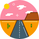 sun, highway, Desert, hot, Road, texas HotPink icon