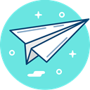send, Plane, Communication, Origami, paper, mail Aquamarine icon