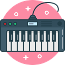 synthesizer, music, play, piano, instrument, digital DarkSlateGray icon