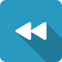 Blue, Back, previous, navigate, Shadow, rewind LightSeaGreen icon