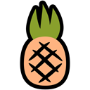 food, summer, vacation, nutrition, tropical, pineapple Black icon