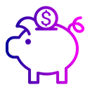 Finance, coin, Dollar, savings, Currency, Bank, piggy Black icon