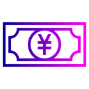 Money, yen, Currency Black icon
