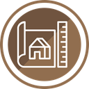 Home, paper, contract, plan, deal, property Sienna icon