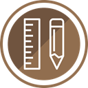 Design, equipment, pencil, Drawing, ruler Sienna icon