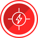 electricity, high, danger, Construction, voltage, risk Crimson icon