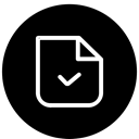 document, File, Check, done, marked, Checked Black icon