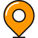 travel, Destination, ubication, location, pin DarkOrange icon