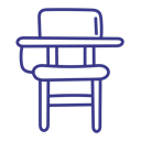 Chair, desk, school, table Black icon