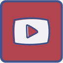 youtube, Metro, outline IndianRed icon
