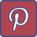 pinterest, Metro, outline IndianRed icon