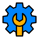 google, Setting, optimization, Configure, support, repair DodgerBlue icon