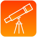 view, scientific, telescope DarkOrange icon