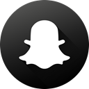 long shadow, High Quality, Black white, Circle, social media, Social, Snapchat DarkSlateGray icon