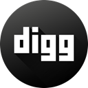 Circle, Digg, social media, Social, long shadow, High Quality, Black white DarkSlateGray icon
