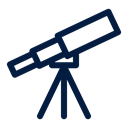 telescope, Space and astronomy Black icon