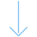 Blue, Bottom, Arrow, ui, free, outline Black icon