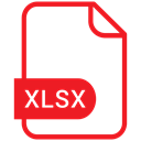 File, xlsx, file format, Extensiom Crimson icon