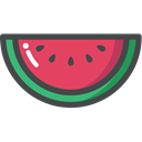Fruit, organic, watermelon, vegetarian, vegan, food Black icon